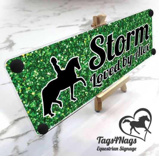 Storm Design Green Glitter effect Style Background with Black Text