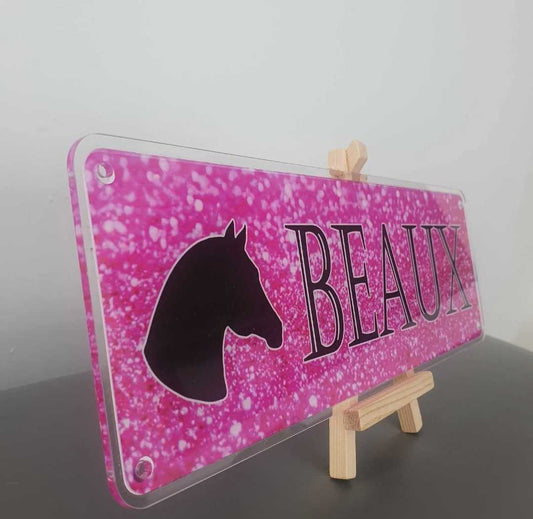 Hot Pink Beau Design Pink Glitter effect Style Background with Black Text