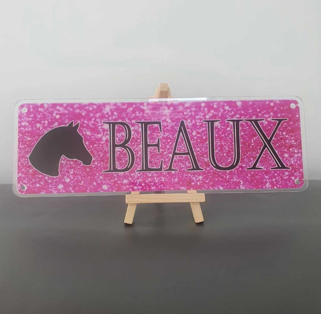Hot Pink Beau Design Pink Glitter effect Style Background with Black Text