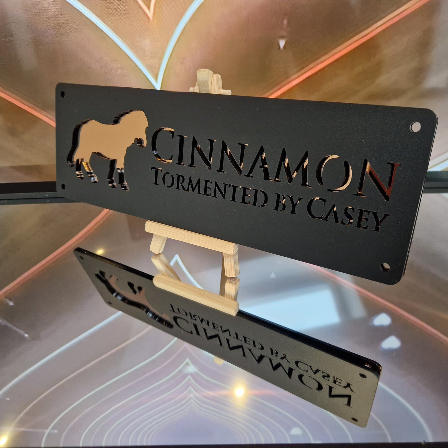 Black and Copper Mirror Laser Horse Stable Personalised Sign