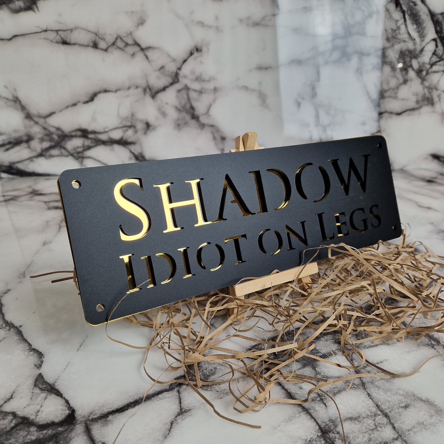 Black and Gold Mirror Laser Horse Stable Personalised Sign