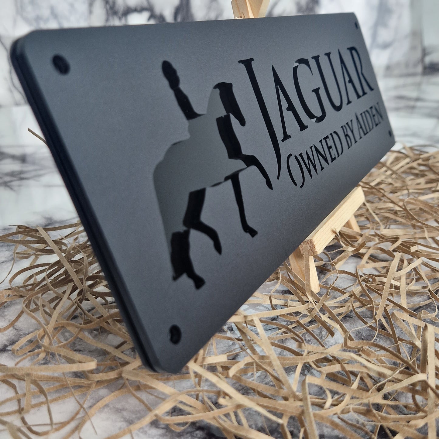 Black and Gloss Black Laser Horse Stable Personalised Sign