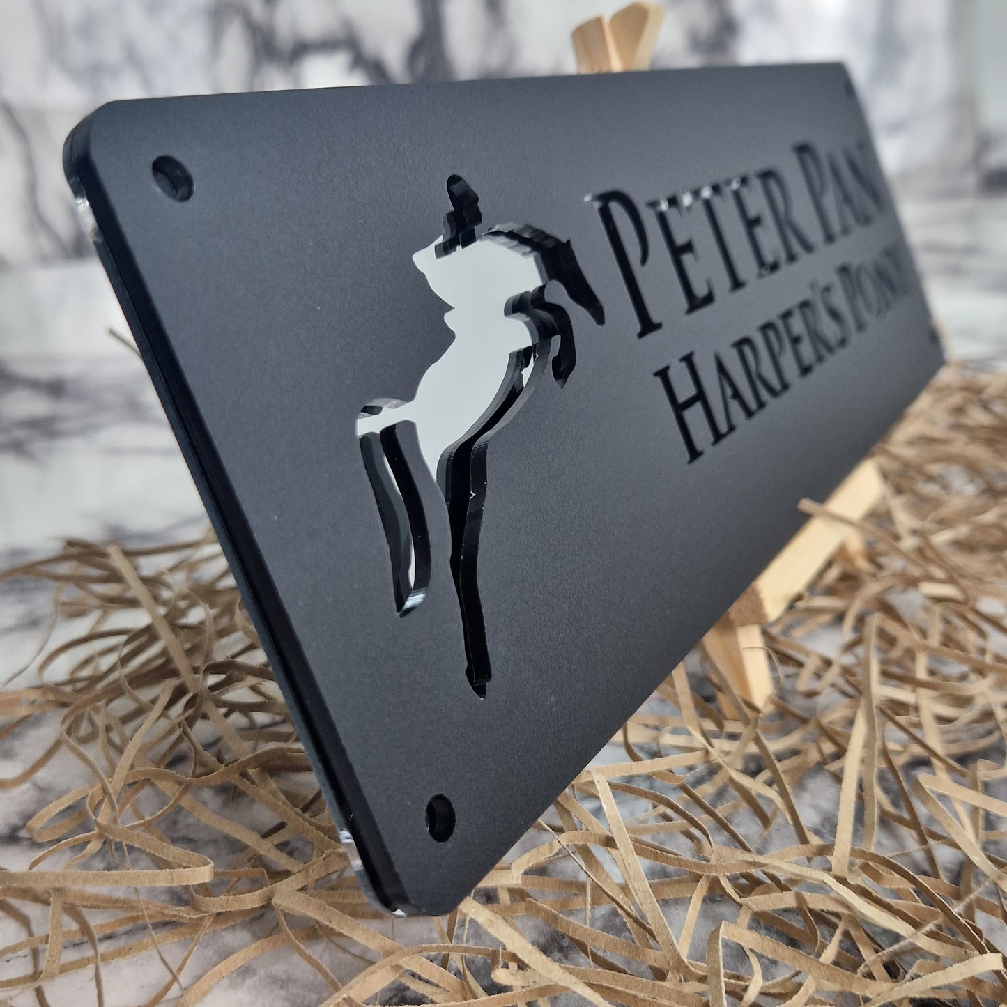 Black and Silver Mirror Laser Horse Stable Personalised Sign