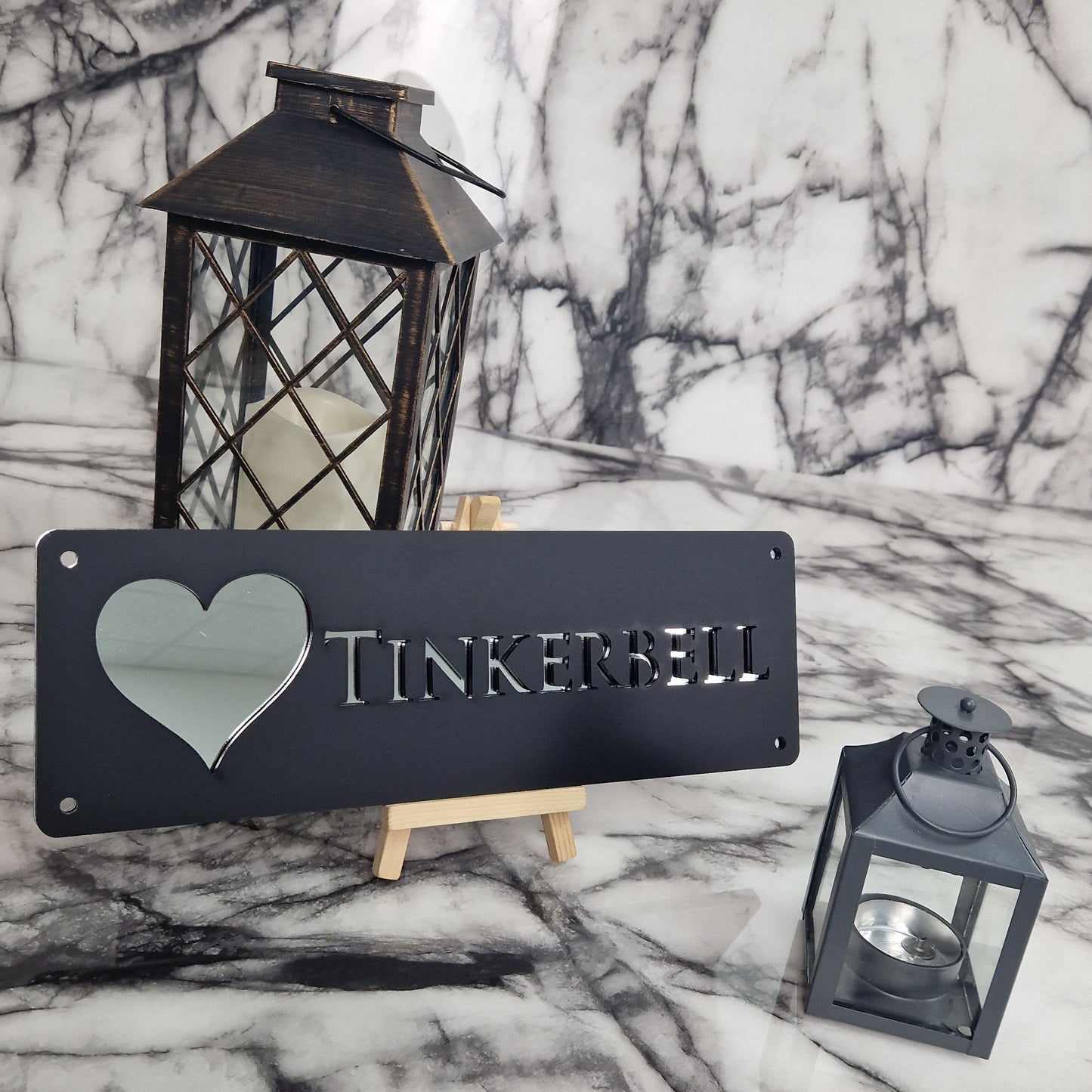 Black and Silver Mirror Laser Horse Stable Personalised Sign