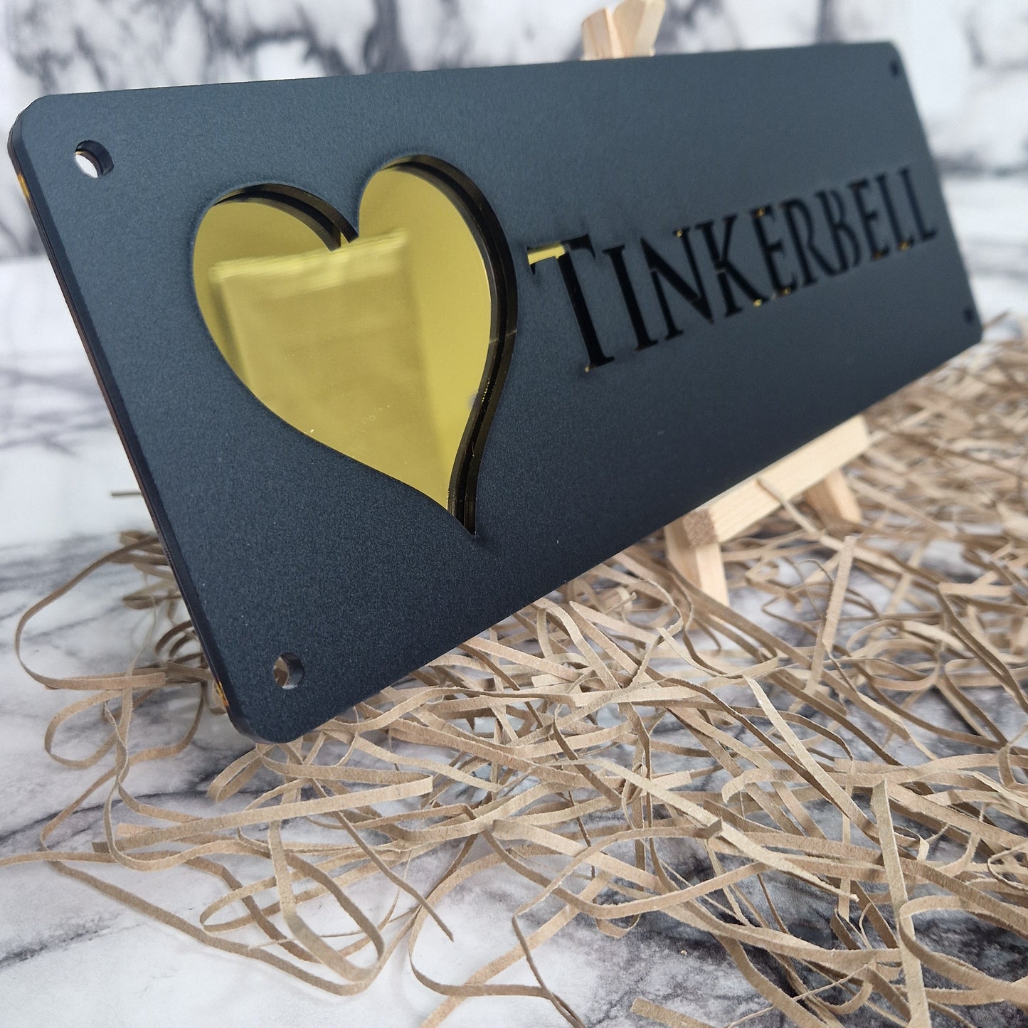 Black and Gold Mirror Laser Horse Stable Personalised Sign