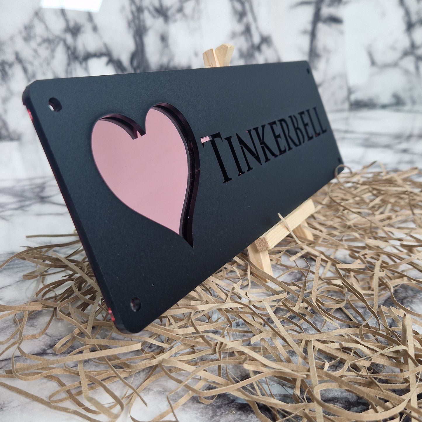 Black and Rose Gold Mirror Laser Horse Stable Personalised Sign