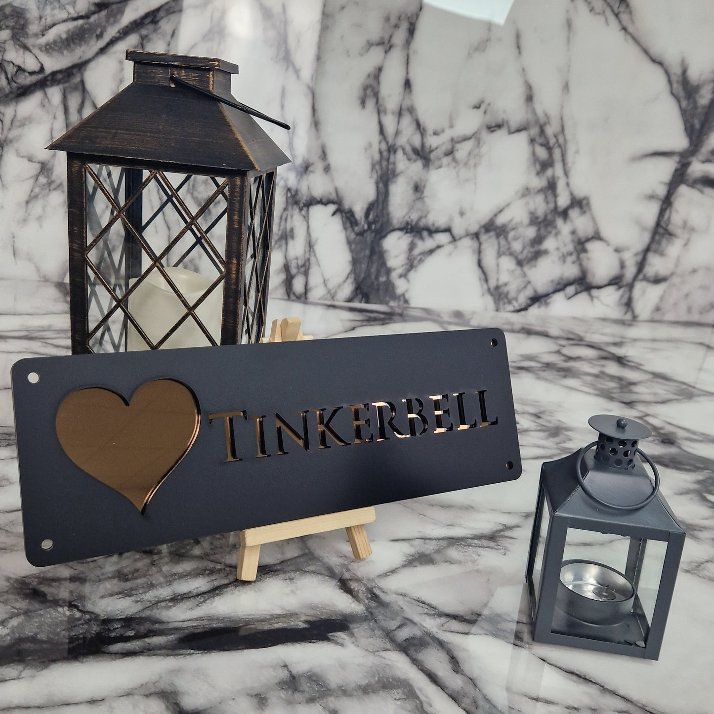 Black and Copper Mirror Laser Horse Stable Personalised Sign