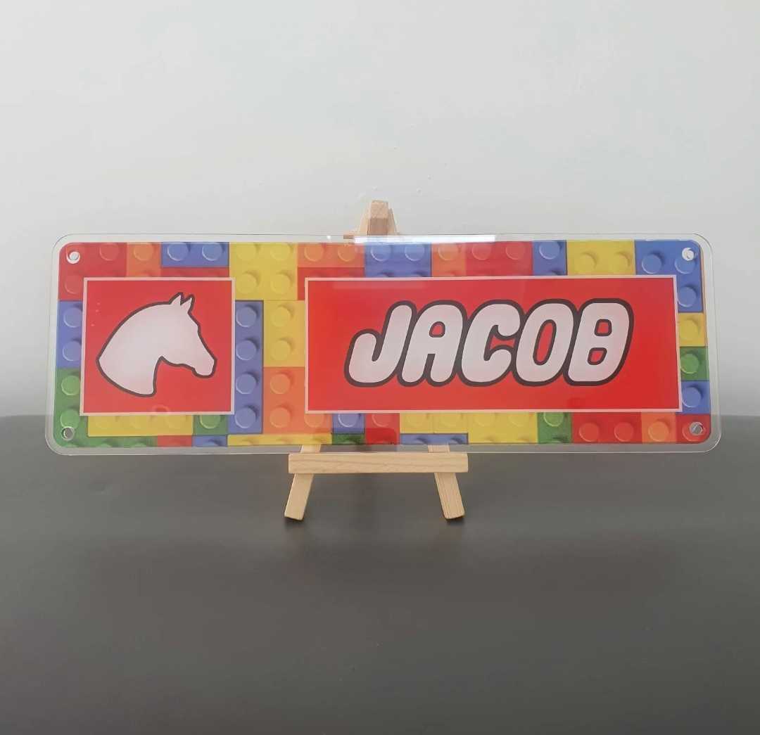 Jacob Lego Style Design with White Text
