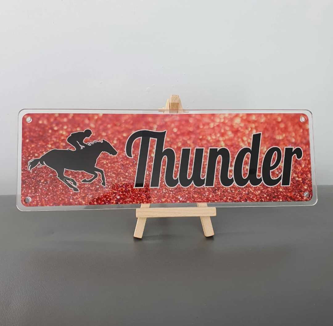 Thunder Design Red Glitter effect Style Background with Black Text
