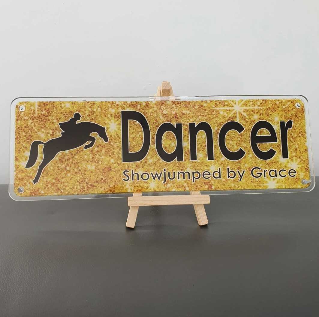 Dancer design Gold Glitter effect Style Background with Black Text