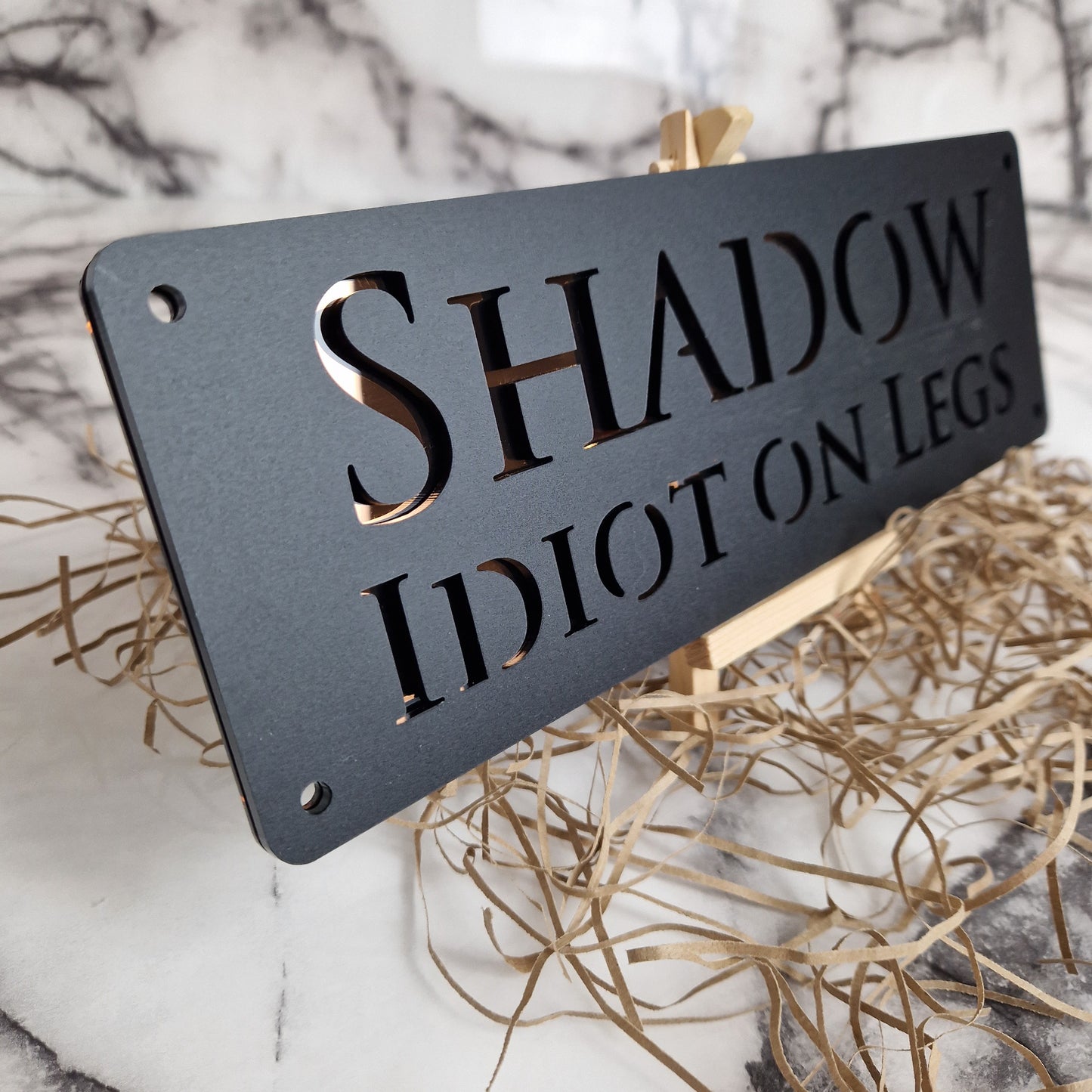 Black and Copper Mirror Laser Horse Stable Personalised Sign