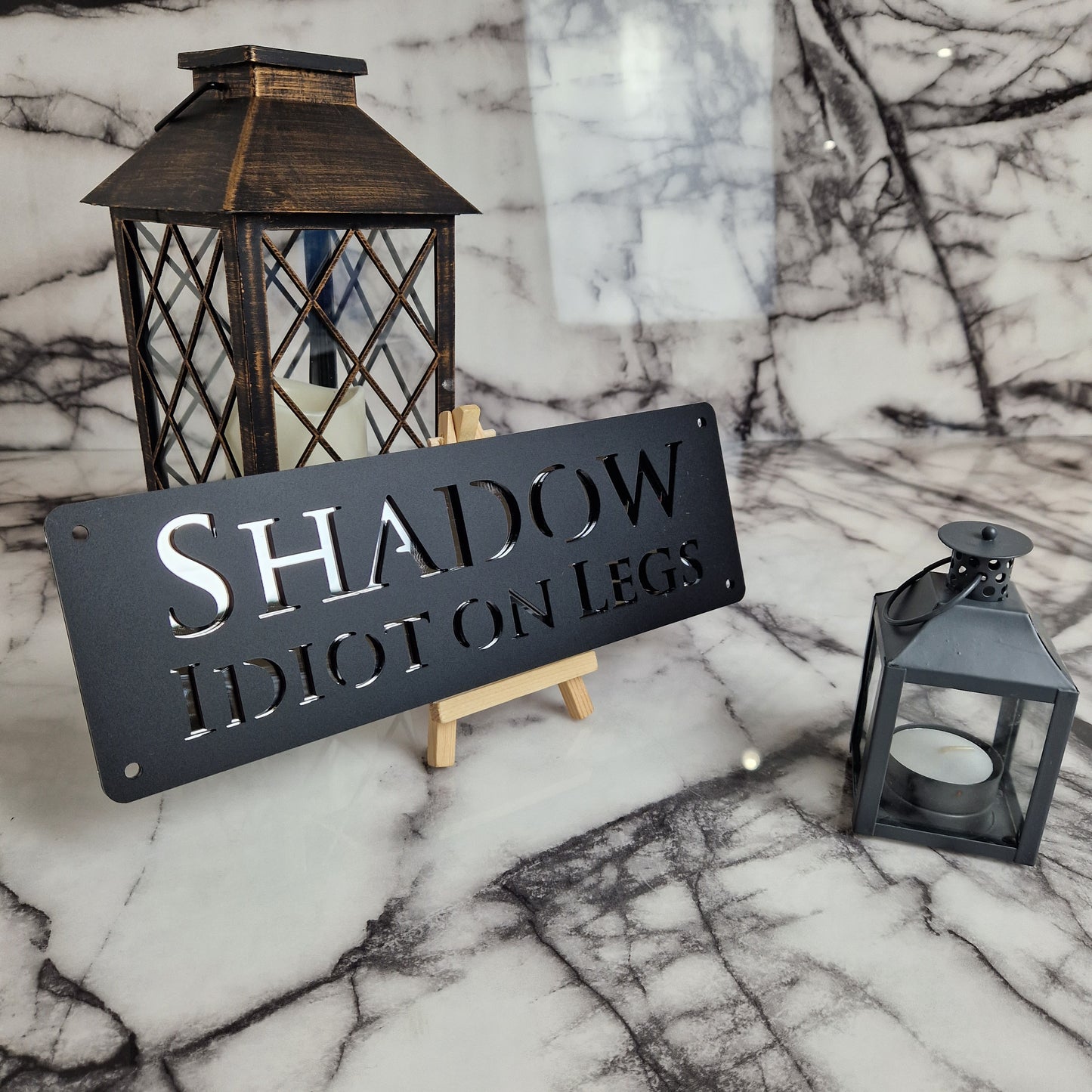Black and Silver Mirror Laser Horse Stable Personalised Sign