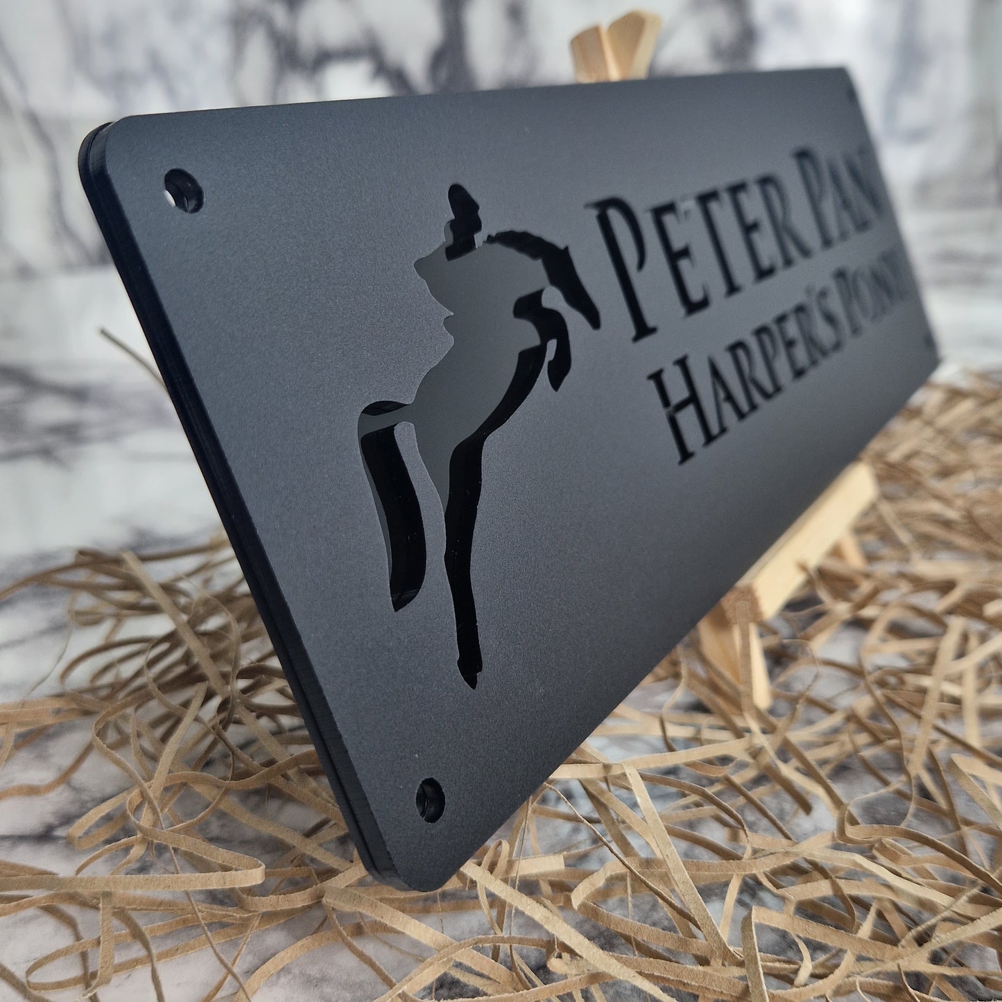 Black and Gloss Black Laser Horse Stable Personalised Sign