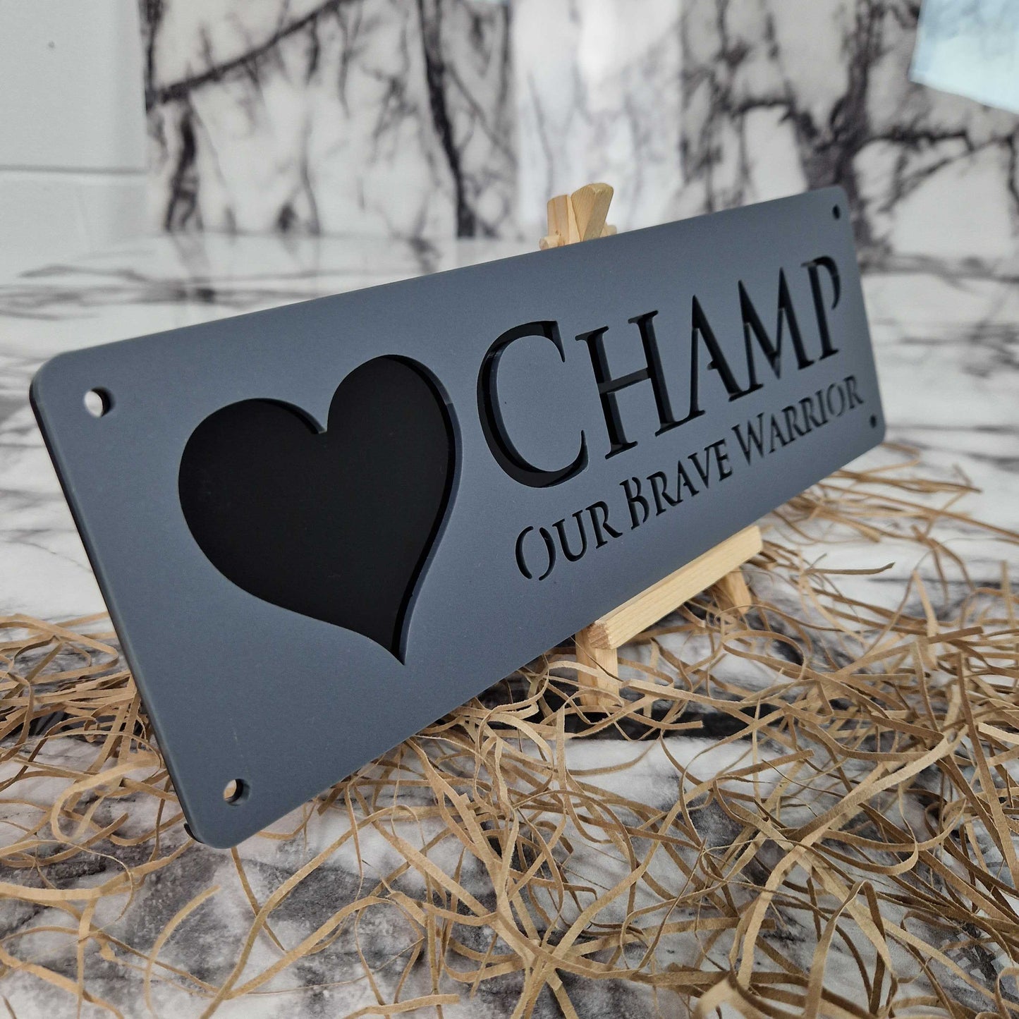 Matt Black and Anthracite Laser Horse Stable Personalised Sign