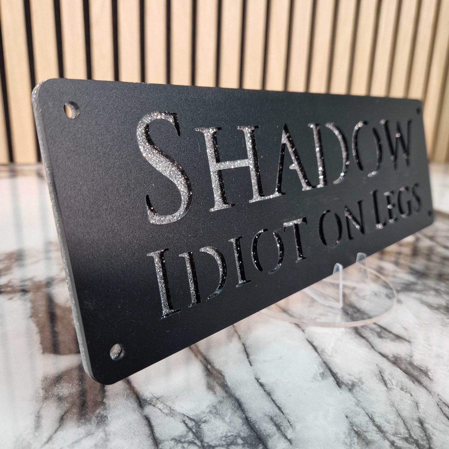 Black and Silver Glitter Effect Laser Horse Stable Personalised Sign