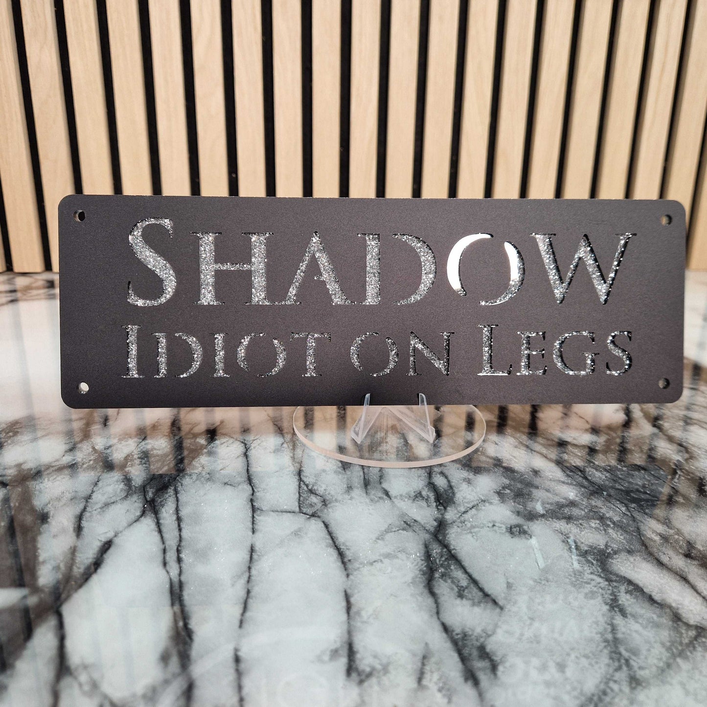 Black and Silver Glitter Effect Laser Horse Stable Personalised Sign