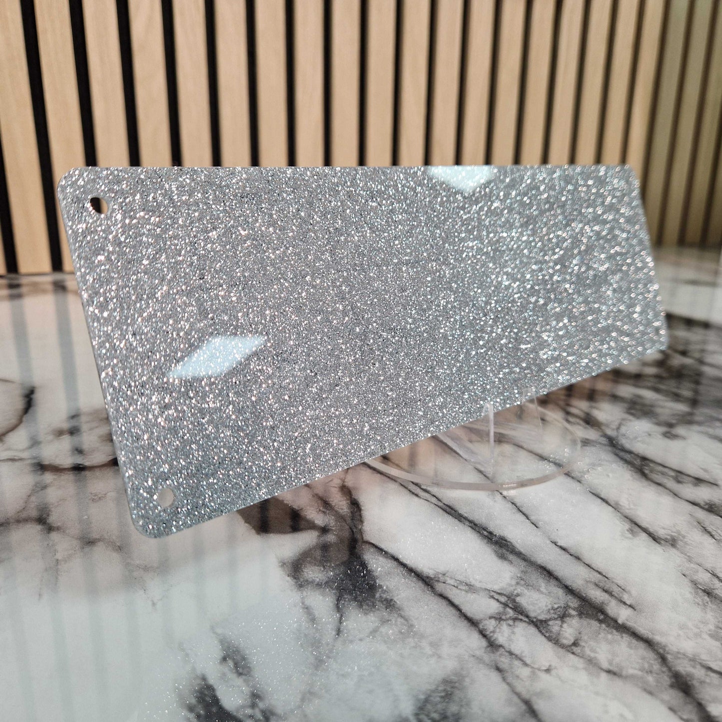 Black and Silver Glitter Effect Laser Horse Stable Personalised Sign