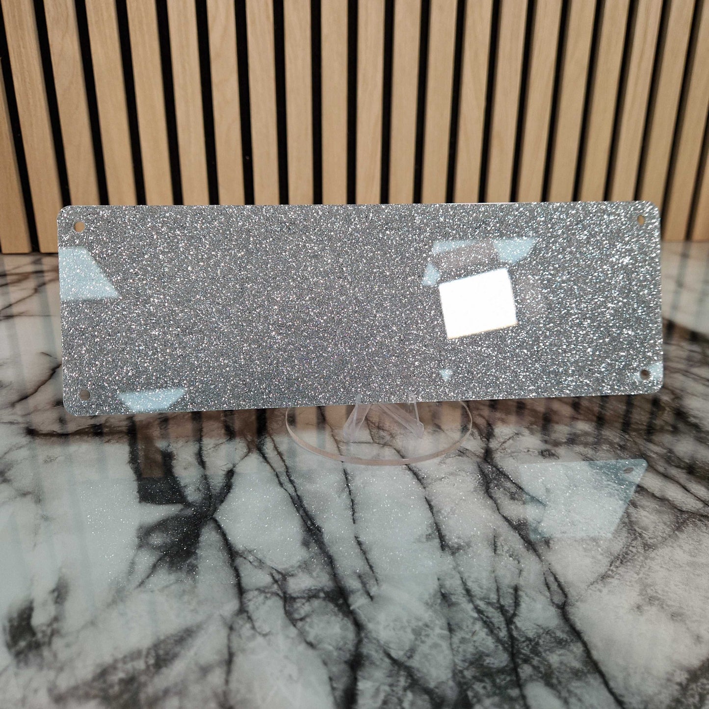 Black and Silver Glitter Effect Laser Horse Stable Personalised Sign